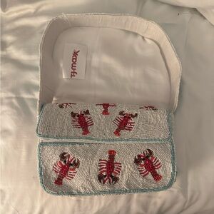 TJ Maxx Beaded Lobster Shoulder Bag in White and Red